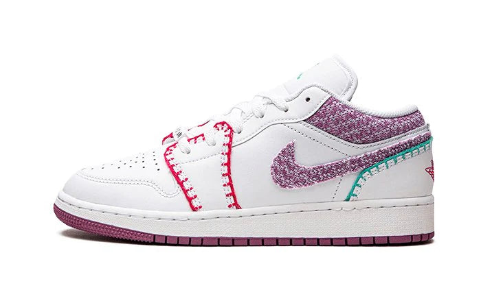 Air Jordan 1 Low White Light Bordeaux -DM9037-100-JHypes