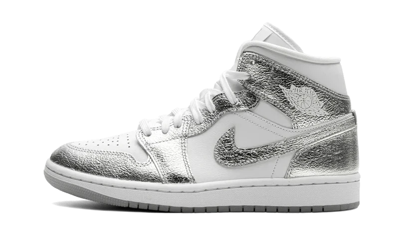 Air Jordan 1 Mid Crinkled Chrome -FN5031-100-JHypes