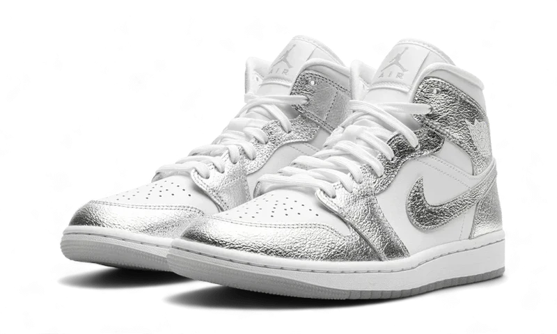 Air Jordan 1 Mid Crinkled Chrome -FN5031-100-sneaker JHypes