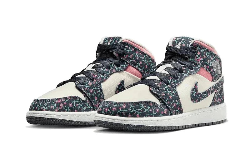 Air Jordan 1 Mid Floral Canvas -FJ3451-001-sneaker JHypes