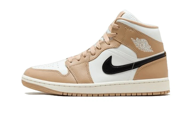 Air Jordan 1 Mid Tan Black -BQ6472-103-JHypes