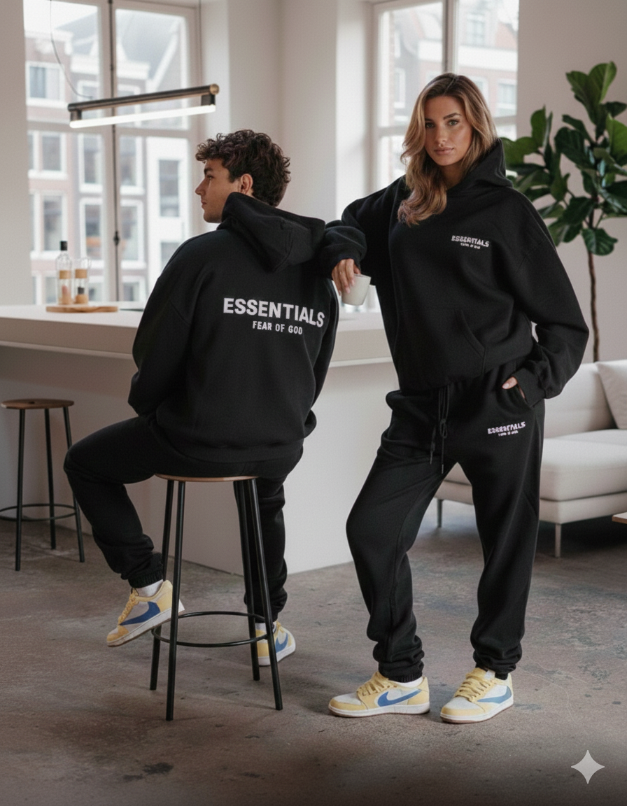 Fear of God Essentials Fleece Black Set