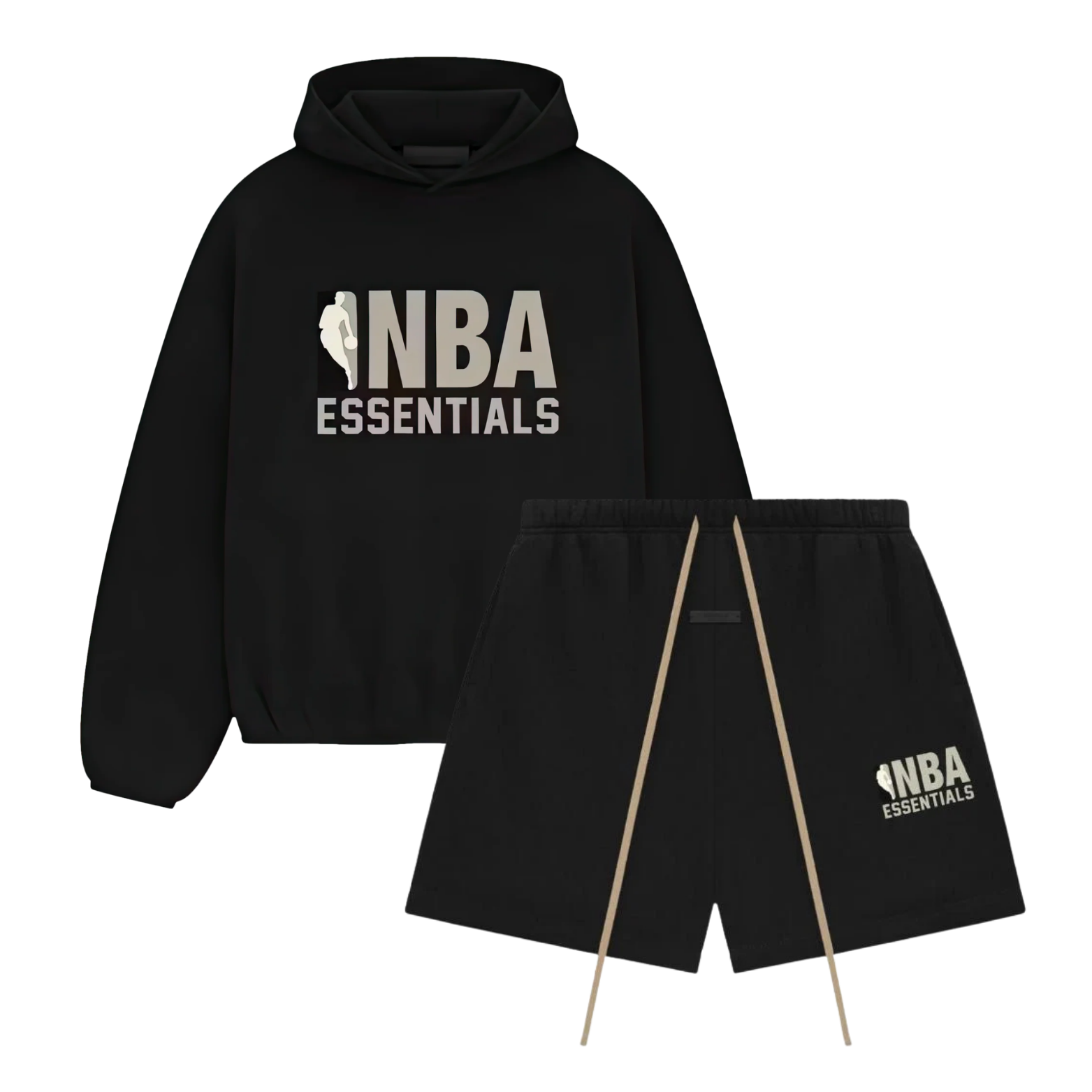 Fear of God Essentials NBA Black Grey Hoodie + NBA Black Grey Korte Broek