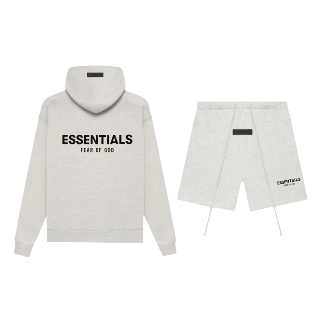 Fear of God Essentials light Oatmeal Set – Hoodie + Korte Broek