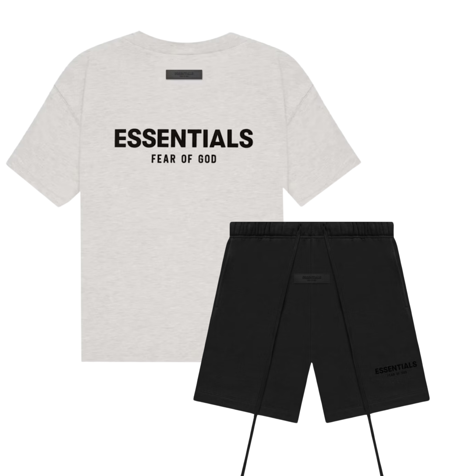 Fear of God Essentials Light Oatmeal T-shirt + Stretch Limo Korte Broek