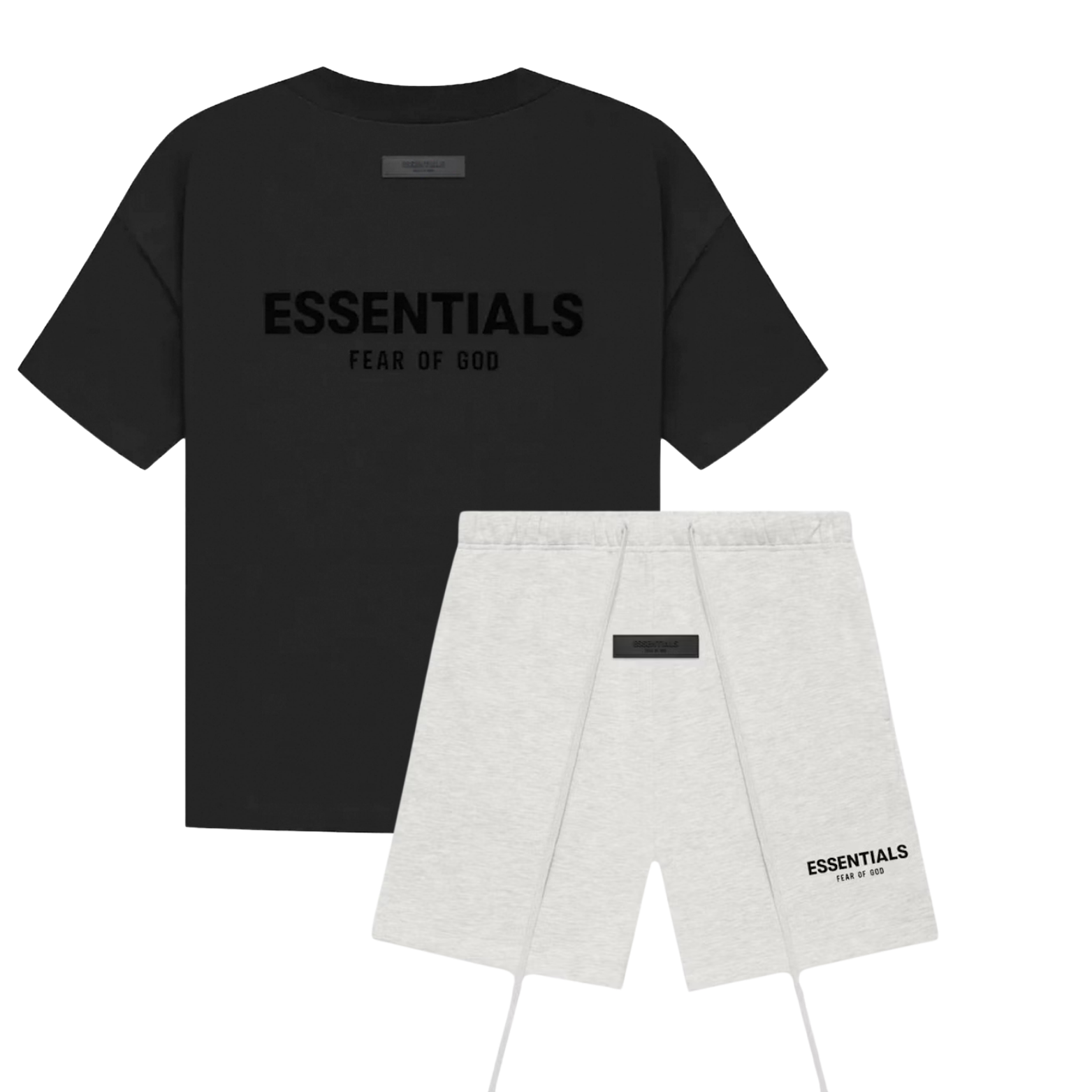 Fear of God Essentials Stretch Limo T-shirt + Light Oatmeal Korte Broek