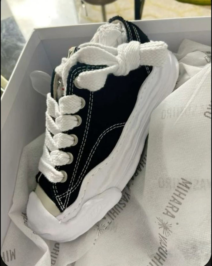 Maison Mihara Yasuhiro Hank OG Sole Canvas Low Black-A05FW702-sneaker-JHypes