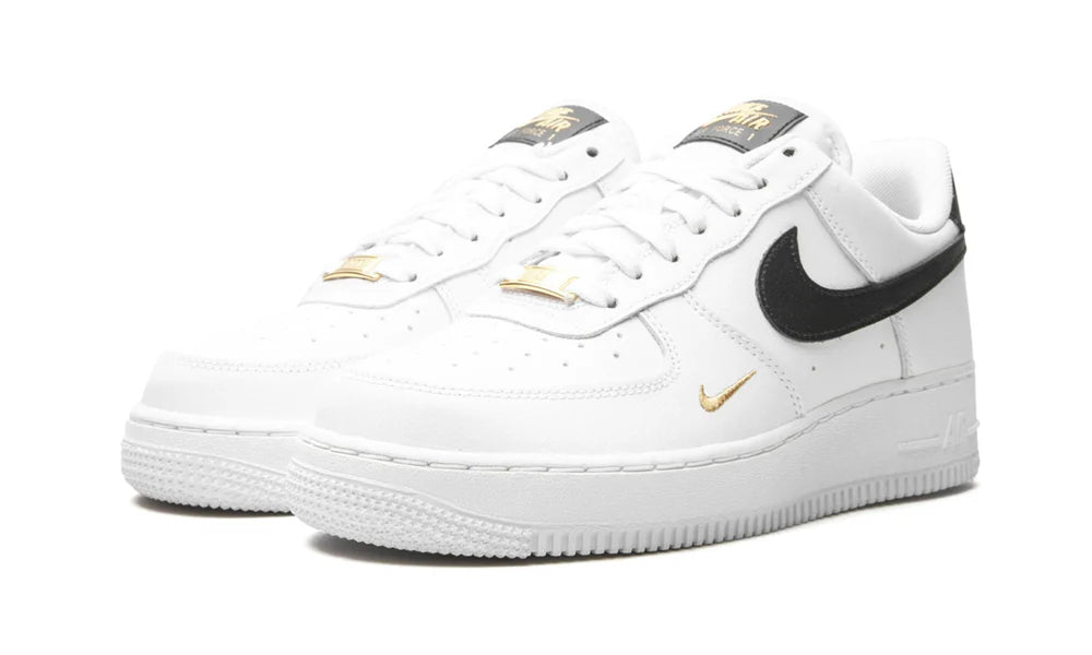 Nike Air Force 1 Low 07 Essential White Black Gold Mini Swoosh-CZ0270-102-sneaker JHypes