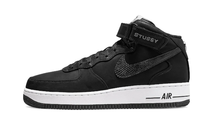 Nike Air Force 1 Mid Stussy All Black-DJ7840-001-JHypes