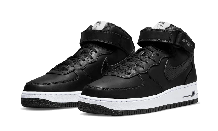 Nike Air Force 1 Mid Stussy All Black-DJ7840-001-sneaker JHypes
