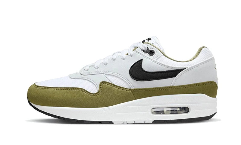 Nike Air Max 1 White Black Medium Olive-FD9082-102-JHypes