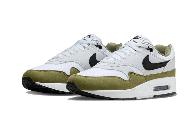 Nike Air Max 1 White Black Medium Olive-FD9082-102-schoenen JHypes