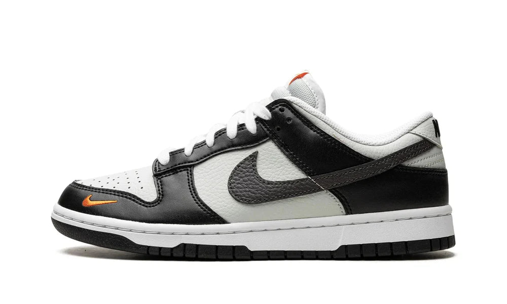 Nike Dunk Low Black Total Orange Mini Swoosh-FN7784-001-JHypes