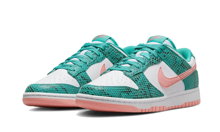 Nike Dunk Low Snakeskin Washed Teal Bleached Coral - DR8577-300-sneaker-JHypes