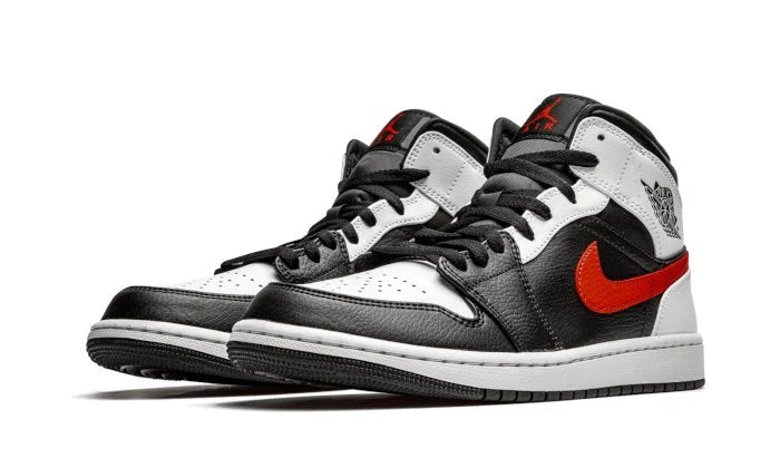 Air Jordan 1 Mid Black Chile Red White -554724-075-sneaker JHypes