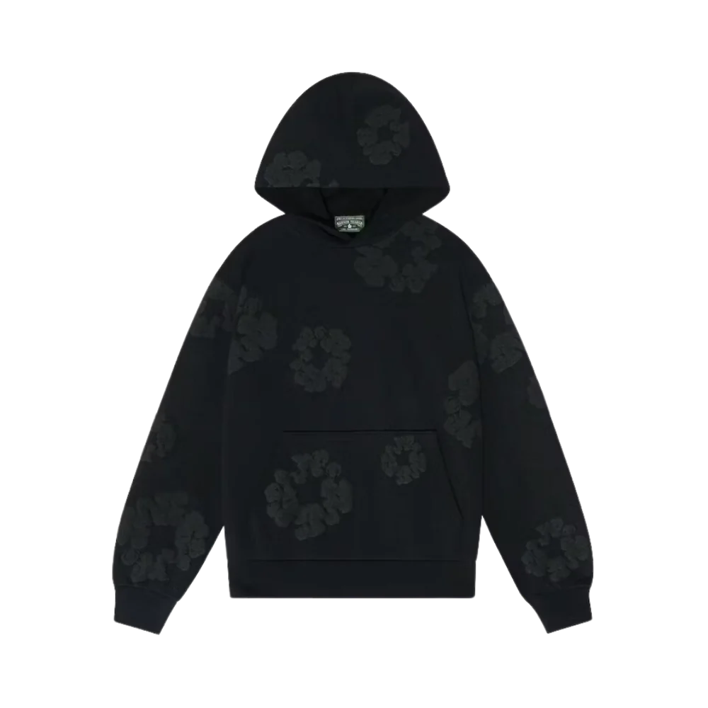 Denim Tears The Cotton Wreath Hoodie Black Monochrome Denim Tears The Cotton Wreath Hoodie Black Monochrome