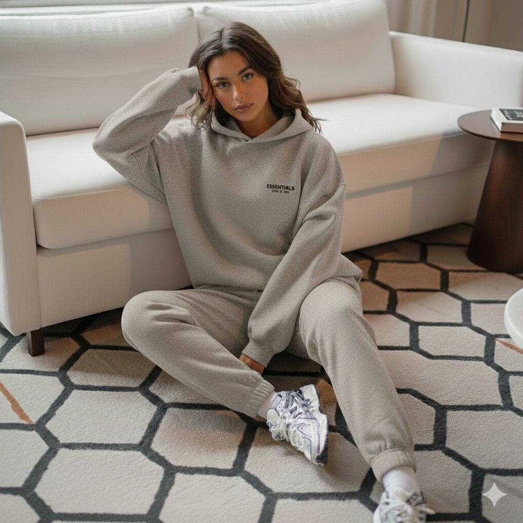 Fear of God Essentials Fleece Heather Gray Set