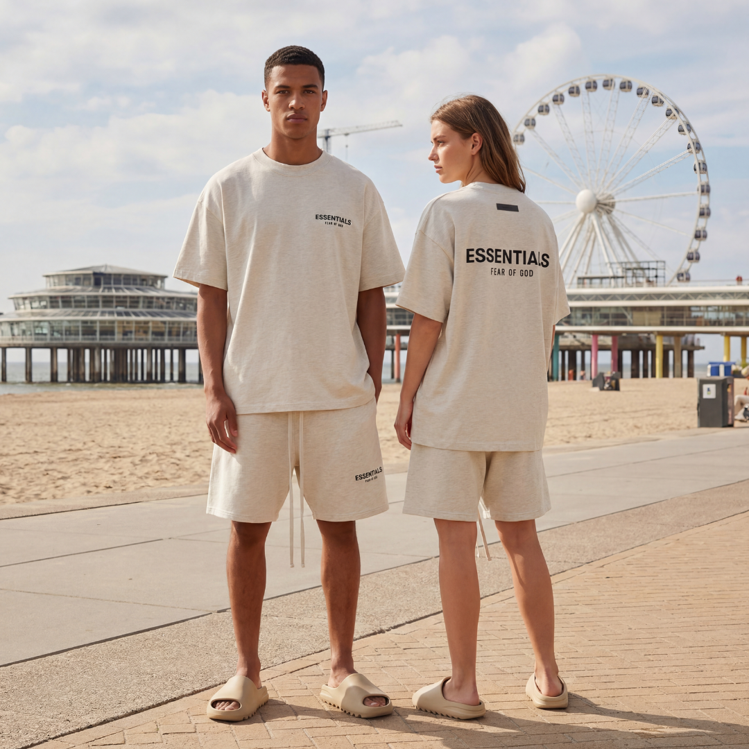 Fear of God Essentials Light Oatmeal Summer set