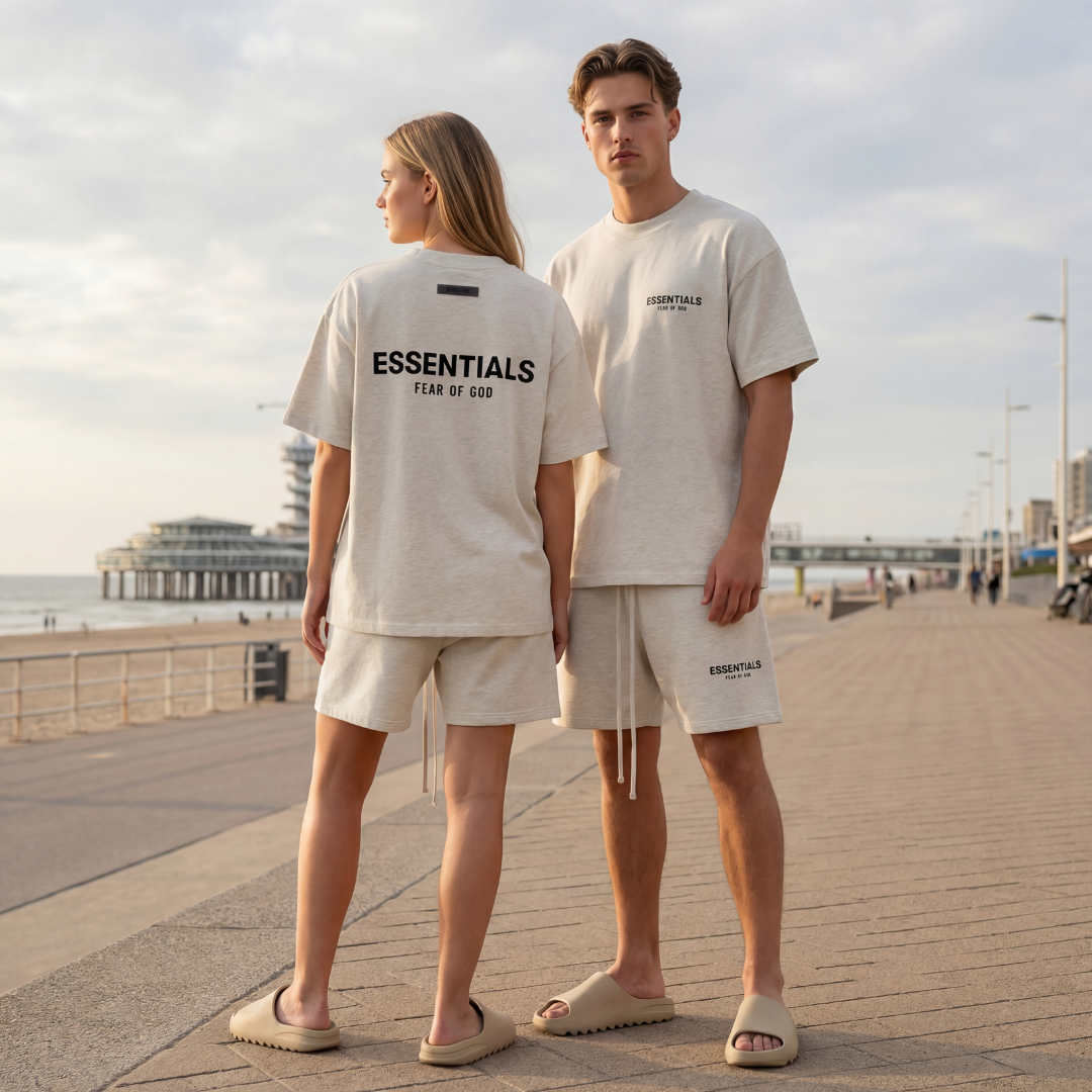 Fear of God Essentials Light Oatmeal shirt en broek