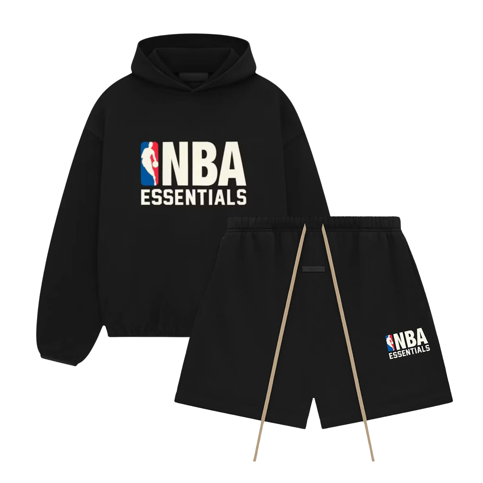 Fear of God Essentials NBA Black White Hoodie + NBA Black White Korte Broek