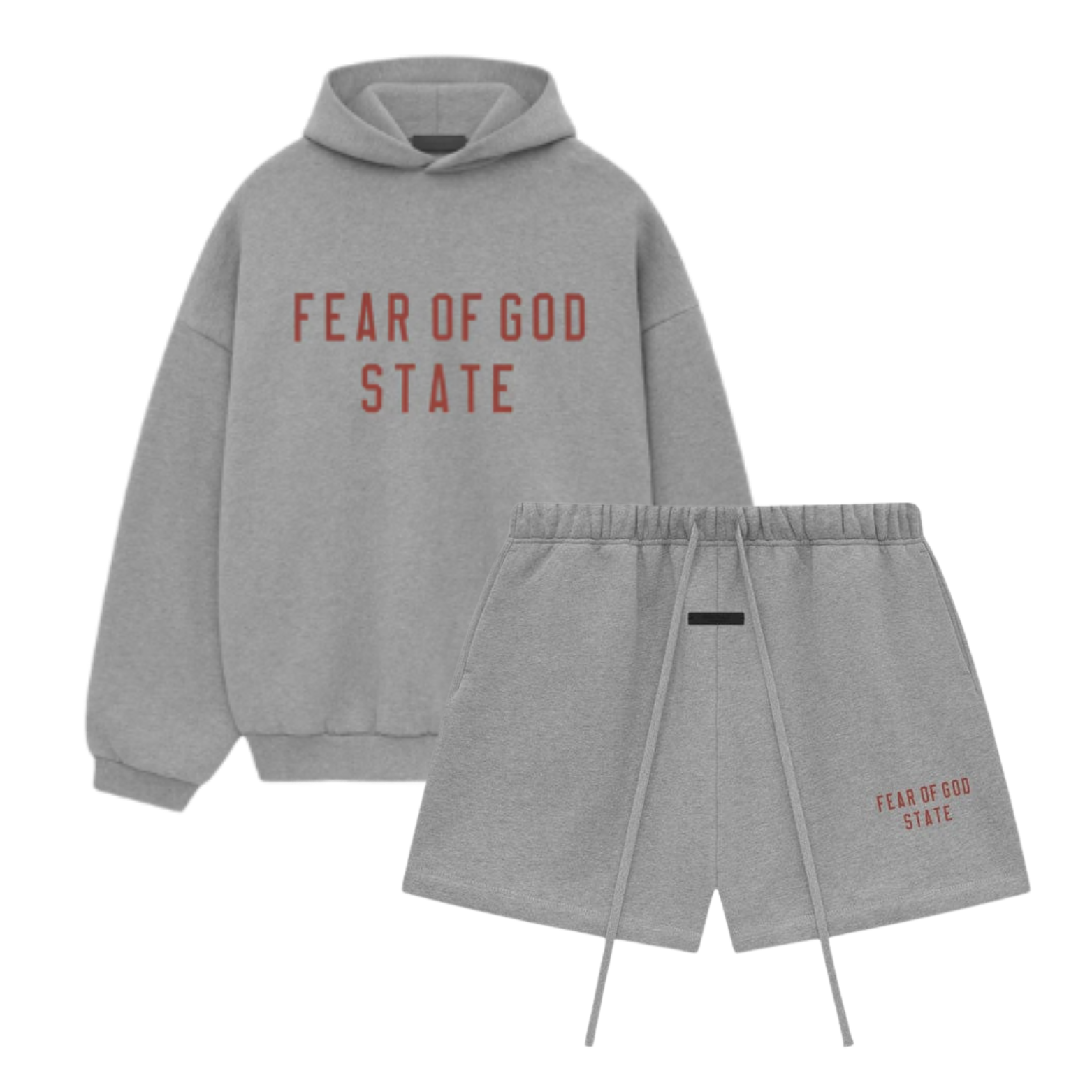 Fear of God Essentials Dark Heather Hoodie + Dark Heather Korte Broek