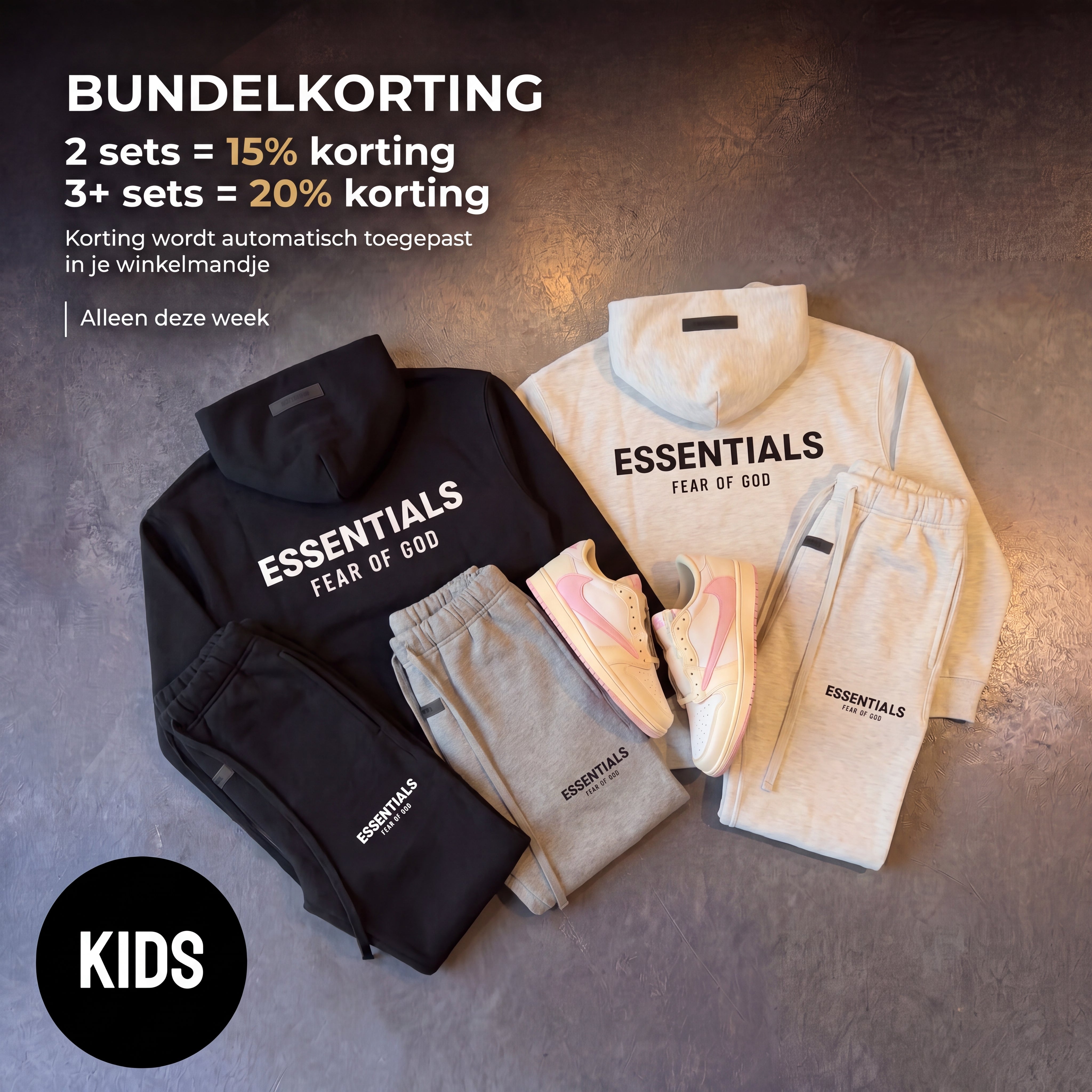 essentials fear of god trainingspak kids