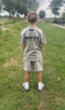 Essentials Fear of god kids dark oatmeal summer set